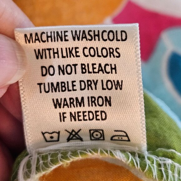 True Destinations Medium Button Long Shirt Multicolor Tropical Print Boho Beach - Picture 6 of 10